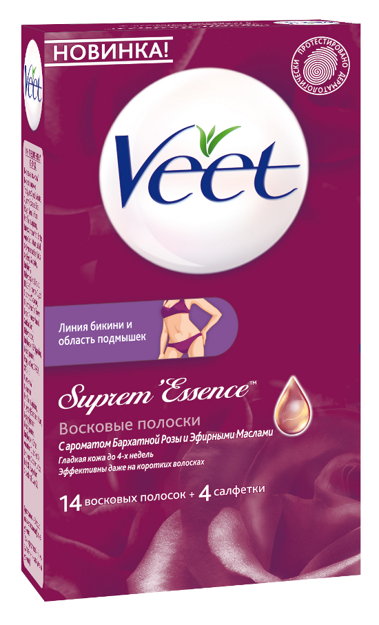 Восковые полоски Veet для деликатных участков тела