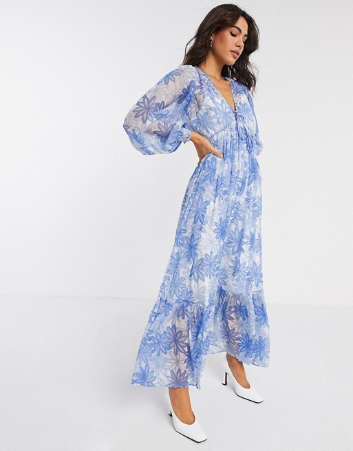 Платье макси c цветочным принтом, ASOS DESIGN, 3190 руб.