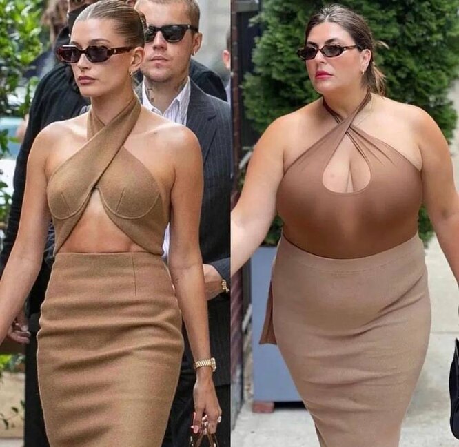 Plus-size blogger repeats sexy images of Hailey Bieber and Kendall Jenner – compare who’s the coolest?