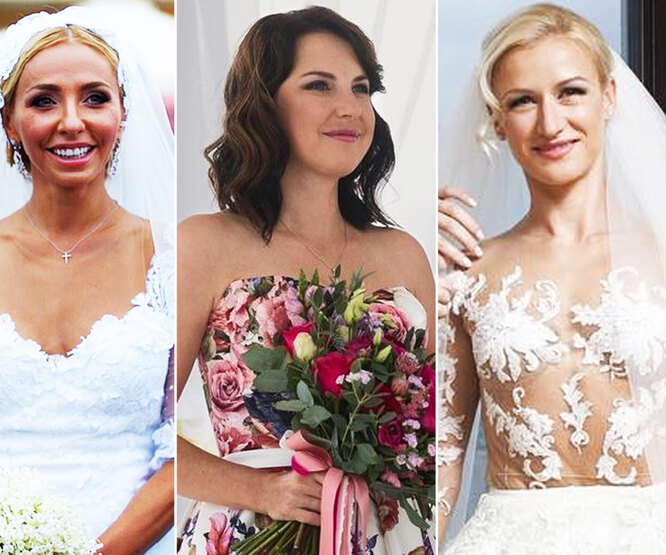 Изящные невесты! Свадебные платья Навки, Слуцкой и других звездных фигуристок