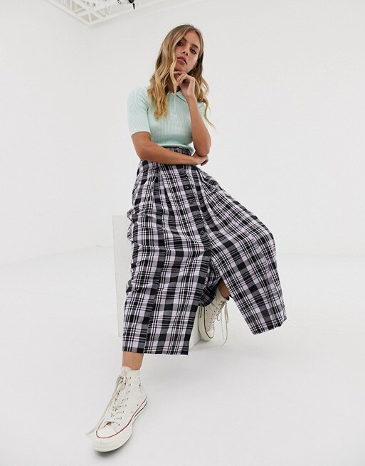 Юбка-миди в клетку, ASOS DESIGN, 790 руб.