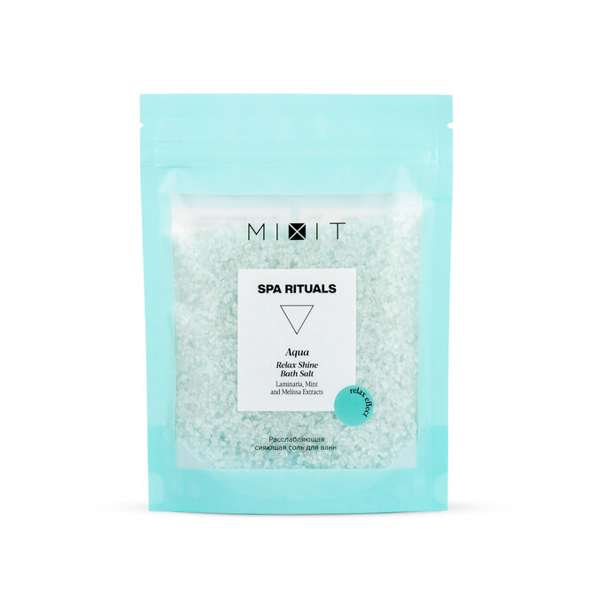 Расслабляющая сияющая соль для ванн Spa Rituals Aqua Relax Shine Bath Salt, Mixit, 675 руб.