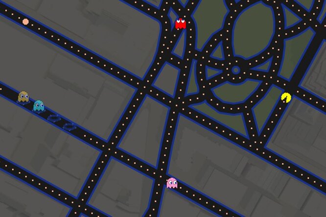 Google Maps предложил пользователям сыграть в Pac-Man Google Maps предложил пользователям сыграть в Pac-Man