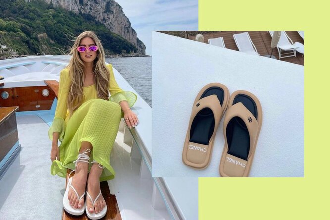 Slippers – last season: in the summer we wear leather flip flops, like Kendall Jenner