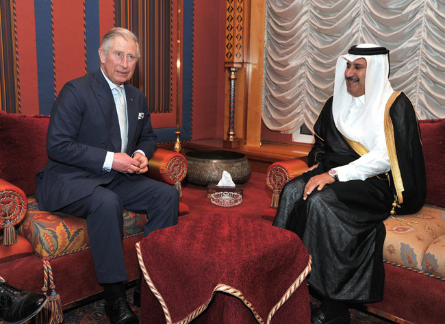 Принц Чарльз на встрече с шейхом Хамадом бен Джассимом бен Джабером Аль Тани