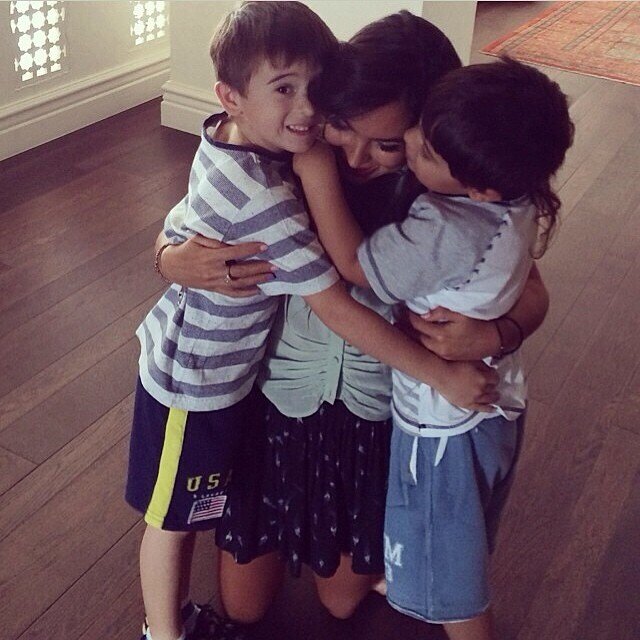 Лейла Алиева с сыновьями  
