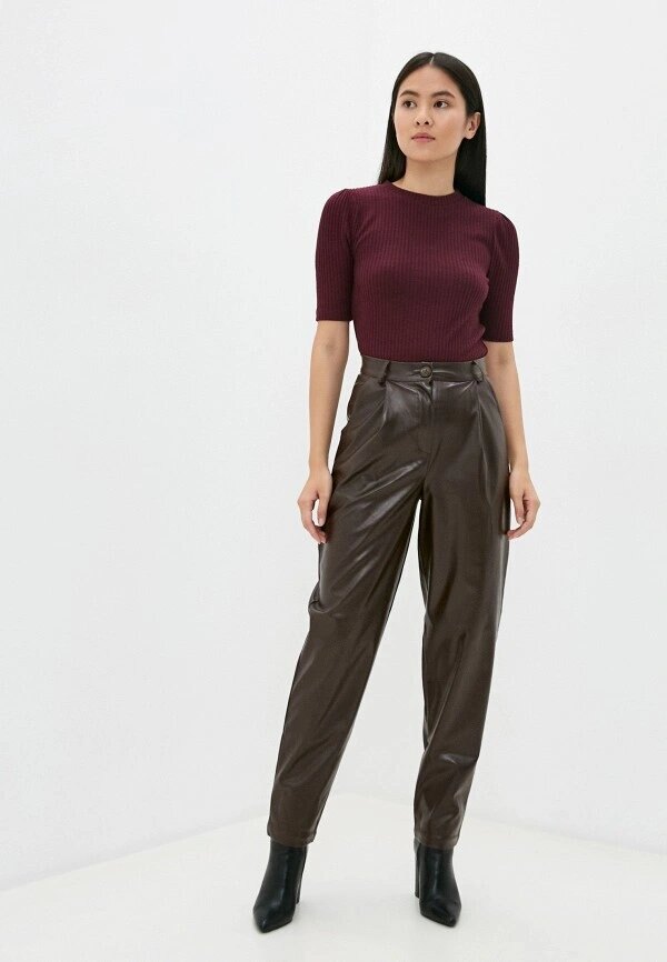 Коричневые кожаные брюки, Irma Dressy, 4080 руб.