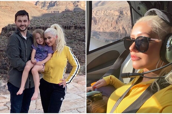 Кристина Агилера с бойфрендом и дочерью слетала на вертолете в Гранд-Каньон