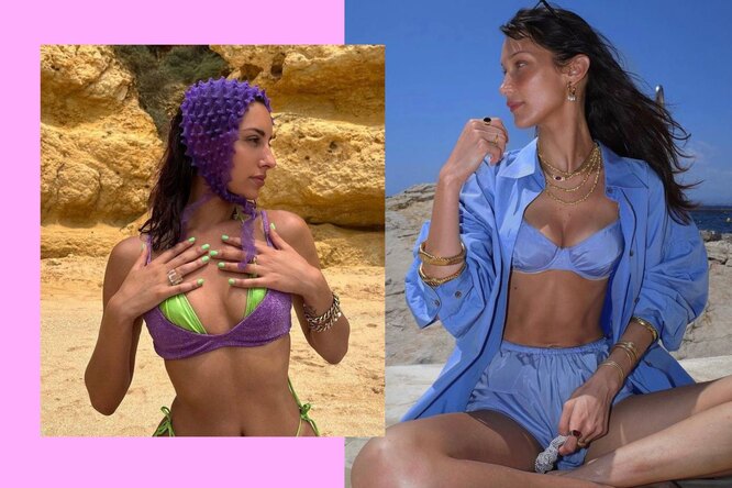 On top of each other: Bella Hadid wears a double swimsuit – now everyone does!