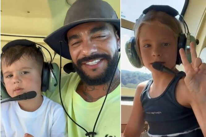 «Самые счастливые дети»: Тимати прокатил Ратмира и Алису на вертолете в Колумбии