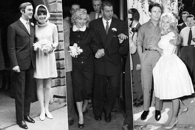 Мэрилин Монро в черном и еще 6 необычных свадебных платьев звезд XX века