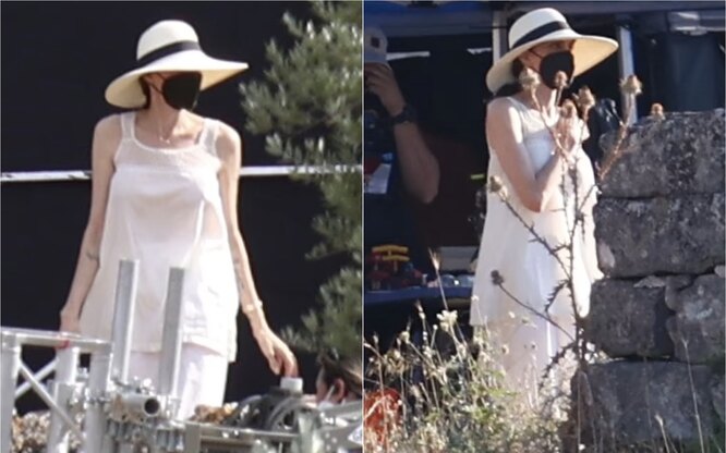 Анджелина Джоли на съемках фильма в Италии